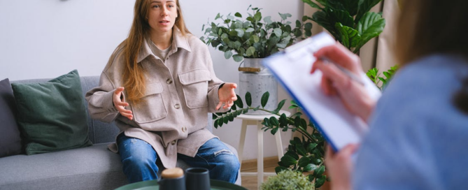 Client participating in an intensive outpatient therapy session.
